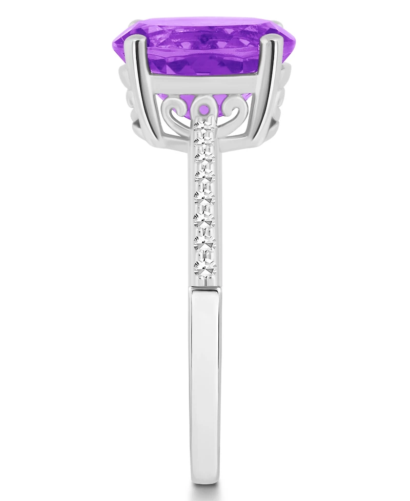Macy's Women's Amethyst (2-1/2 ct.t.w.) and Diamond (1/10 Ring Sterling Silver