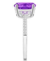 Macy's Women's Amethyst (2-1/2 ct.t.w.) and Diamond (1/10 Ring Sterling Silver