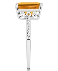 Macy's Women's Citrine (3-1/6 ct.t.w.) and Diamond (1/10 Ring Sterling Silver