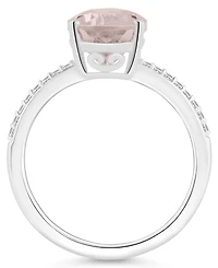 Macy's Women's Rose Quartz (2-3/4 ct.t.w.) and Diamond (1/10 Ring Sterling Silver