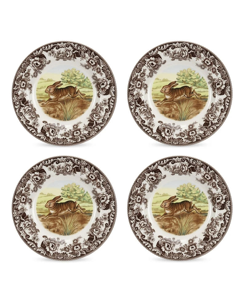 Spode Woodland Rabbit Dinner Plates, Set of 4