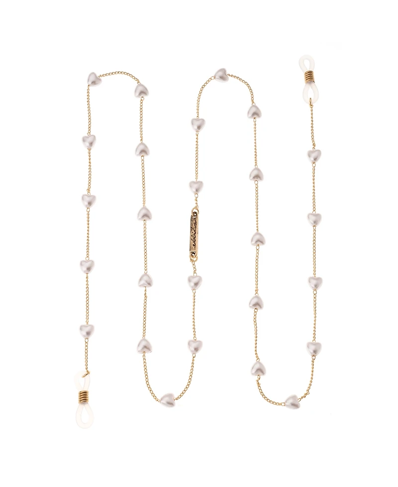 Ettika Women's 18k Gold Plated Imitation Pearl Lovers Glasses Chain