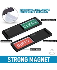 Dishwasher Clean Dirty Magnet Sign - For Stainless Steel & Other Magnetic Surfaces