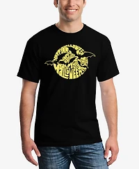La Pop Art Men's Halloween Bats Word Short Sleeve T-shirt