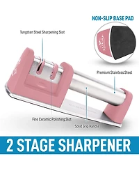 Premium Quality Knife Sharpener for Straight and Serrated Knives Stainless Steel Ceramic and Tungsten