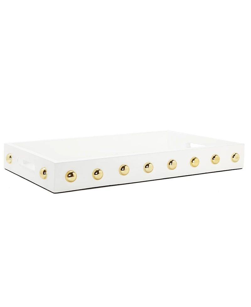 Classic Touch Decorative Serving Tray with Shiny Ball Design