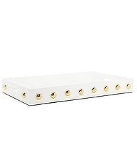 Classic Touch Decorative Serving Tray with Shiny Ball Design
