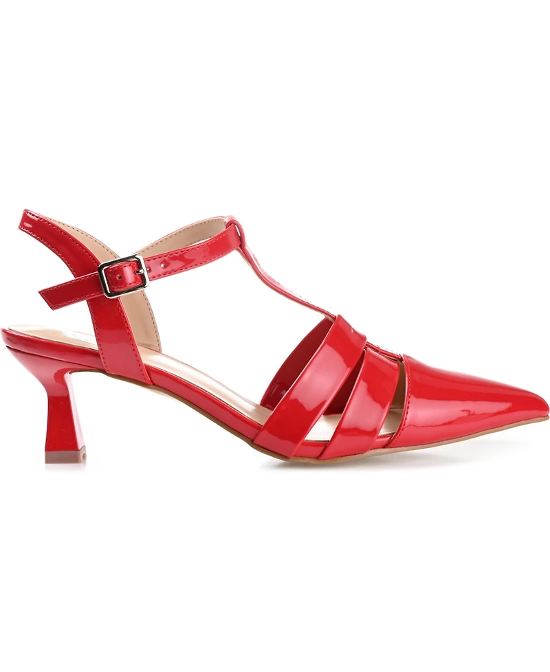 Journee Collection Women's Jazlynn T Strap Kitten Heel Dress Pumps