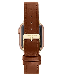 Anne Klein Women's Brown Genuine Leather Band designed for Apple Watch 42mm (Series 1-3 only) & 44/45/46/49mm (Ultra & Ultra 2)