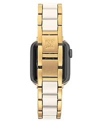 Anne Klein Women's Gold-Tone and White Tide Plastic Bracelet designed for Apple Watch 42mm (Series 10) & 38/40/41mm
