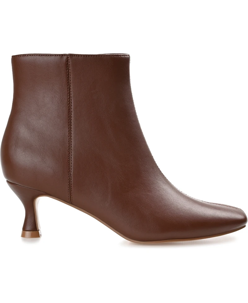 Journee Collection Women's Kelssa Square Toe Kitten Heel Dress Booties