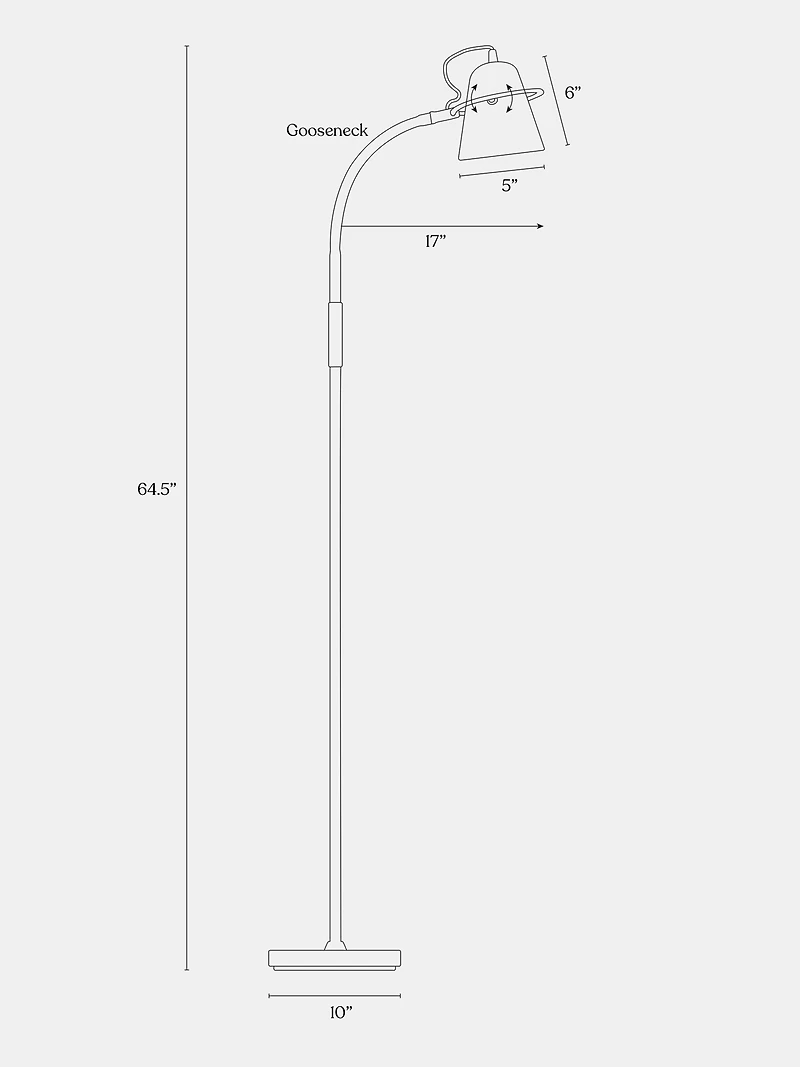 Zoey 65" Led Gooseneck Floor Lamp with Adjustable Light Colors