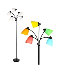 Medusa 74" Led 5-Light Floor Lamp with Interchangeable Shades
