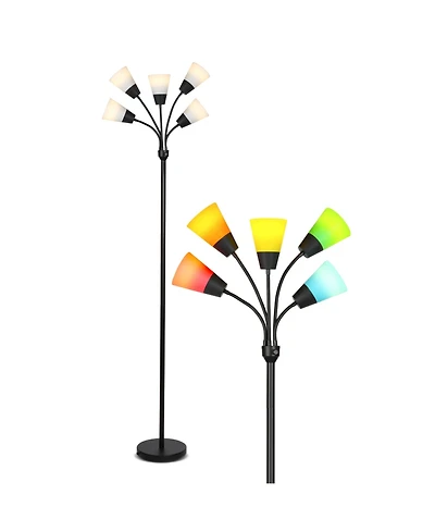 Medusa Modern 78" Led 5-Light Floor Lamp with Interchangeable Shades
