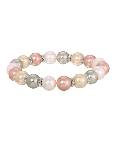 2028 Multi Color Imitation Pearl Stretch Bracelet
