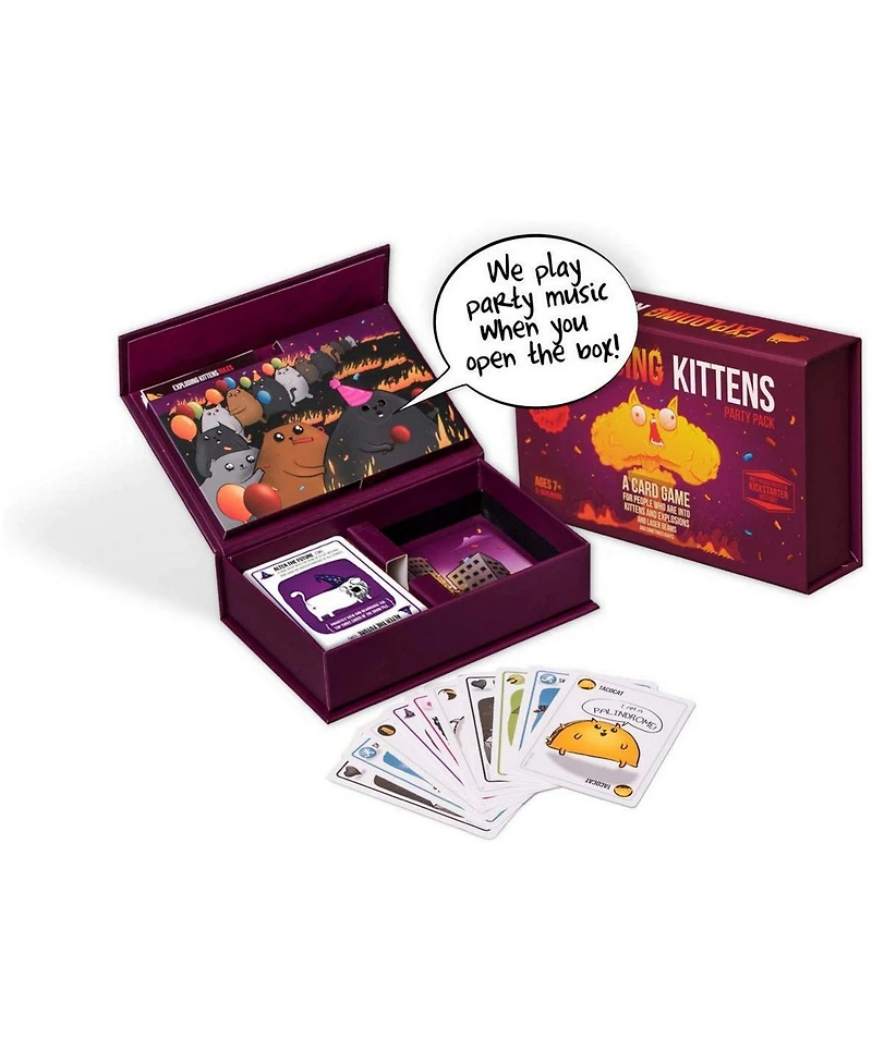 Exploding Kittens Card Game Party Set, 58 Piece