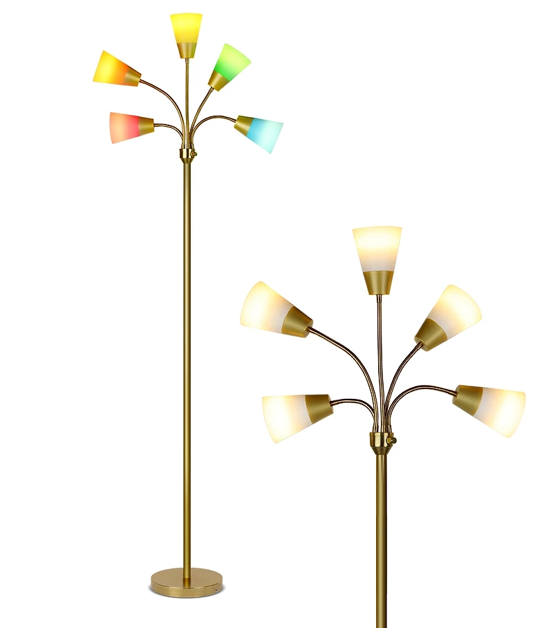Medusa Modern 78" Led 5-Light Floor Lamp with Interchangeable Shades