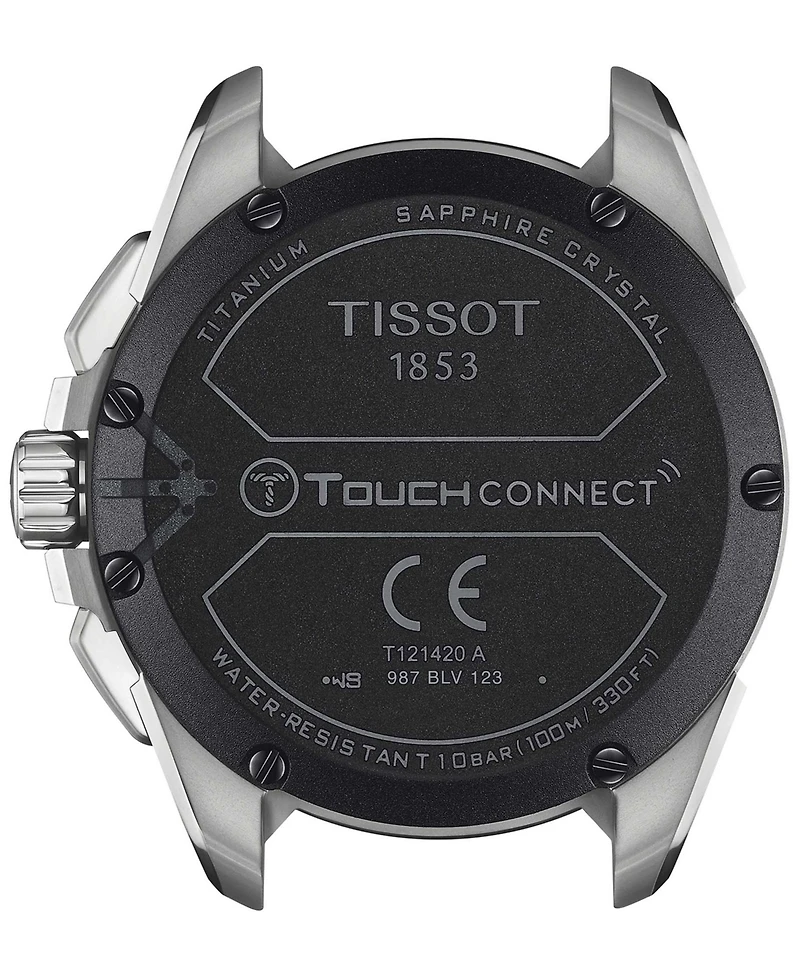 Tissot Men's Swiss T-Touch Connect Solar Blue Textile & Leather Strap Smart Watch 48mm