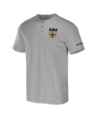Men's Nfl x Darius Rucker Collection by Fanatics Heather Gray New Orleans Saints Henley T-shirt