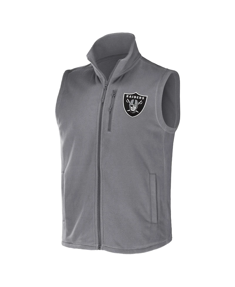 Men's Nfl x Darius Rucker Collection by Fanatics Gray Las Vegas Raiders Polar Fleece Full-Zip Vest