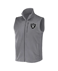 Men's Nfl x Darius Rucker Collection by Fanatics Gray Las Vegas Raiders Polar Fleece Full-Zip Vest