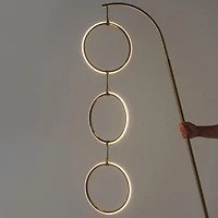 Brightech Nova 74" Dimmable Led Floor Lamp with Hanging Ring Design and Touch Control, Smart Plug Compatible