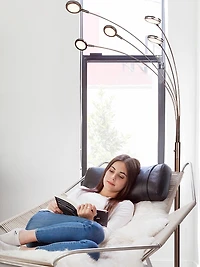 Orion 74" Led Tree Arc Floor Lamp with 5 Adjustable Arms