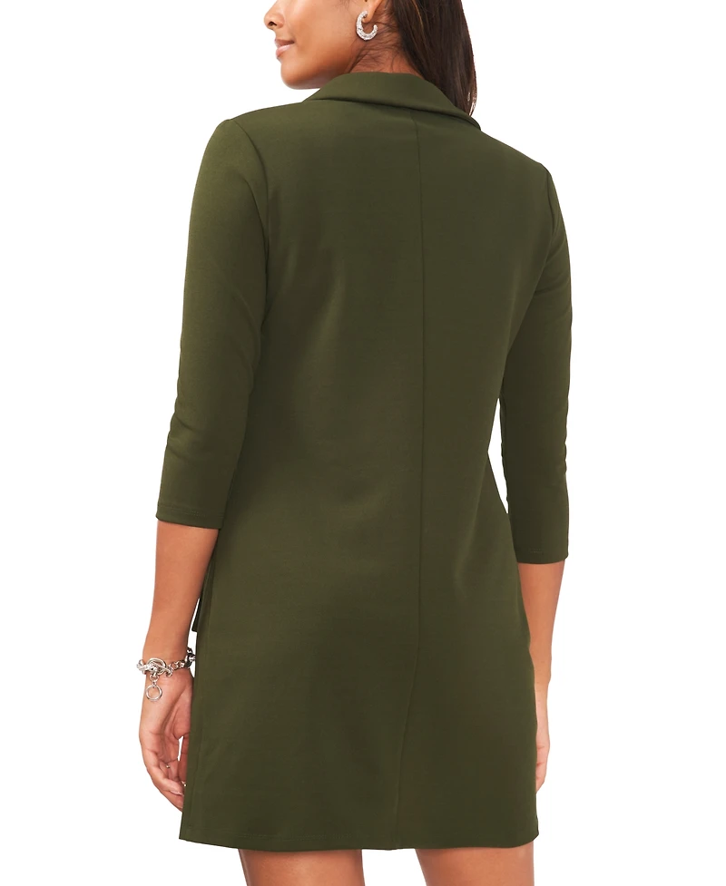 Msk Women's Grommet-Trim 3/4-Sleeve Shift Dress
