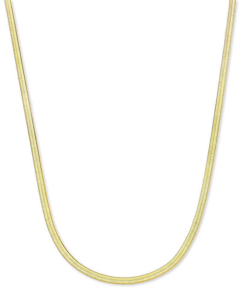 Lola Ade 18k Gold-Plated Stainless Steel Herringbone Chain 17-3/4" Collar Necklace