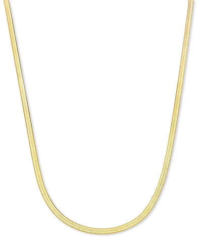 Lola Ade 18k Gold-Plated Stainless Steel Herringbone Chain 17-3/4" Collar Necklace
