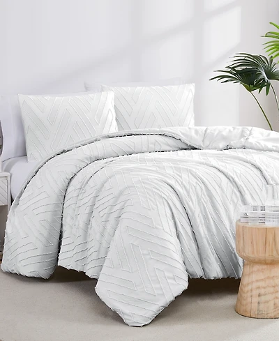 Southshore Fine Linens Chevron Clipped Jacquard 3-Pc. Comforter Set