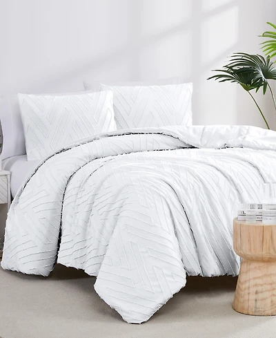 Southshore Fine Linens Chevron Clipped Jacquard 3-Pc. Comforter Set