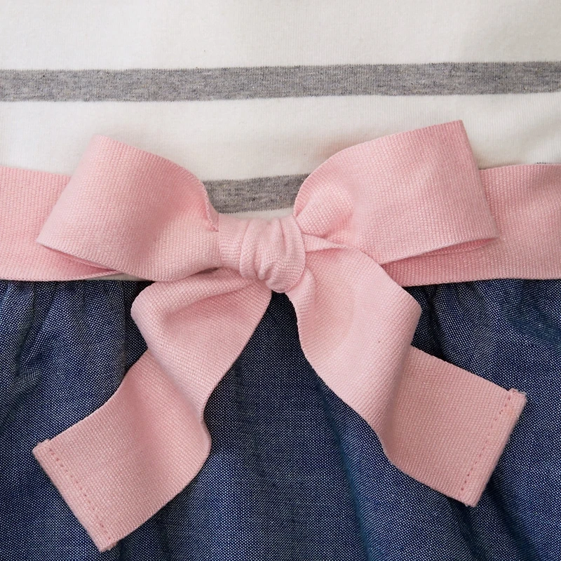 Hope & Henry Girls Cotton Lightweight Blocked Skater Dress