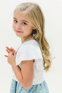 Hope & Henry Girls Ruffle Sleeve Sweater Vest