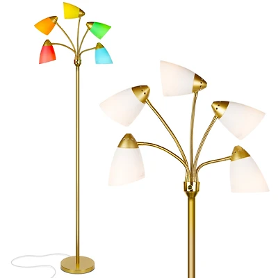 Brightech Medusa 74" Led 5-Light Floor Lamp with Interchangeable Shades