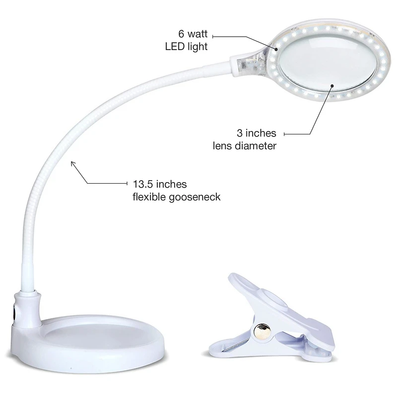 Brightech Lightview Flex Led 2-in-1 Magnifier Desk Lamp - (1.75x) 3 Diopter
