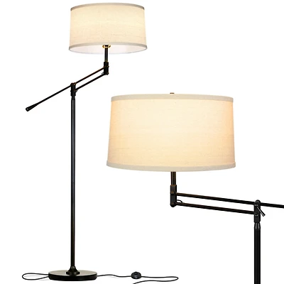 Ava 61" Led Modern Standing Floor Lamp with Fabric Drum Shade
