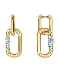 And Now This Crystal Hinged Hoop with Interlocked Drop Earrings