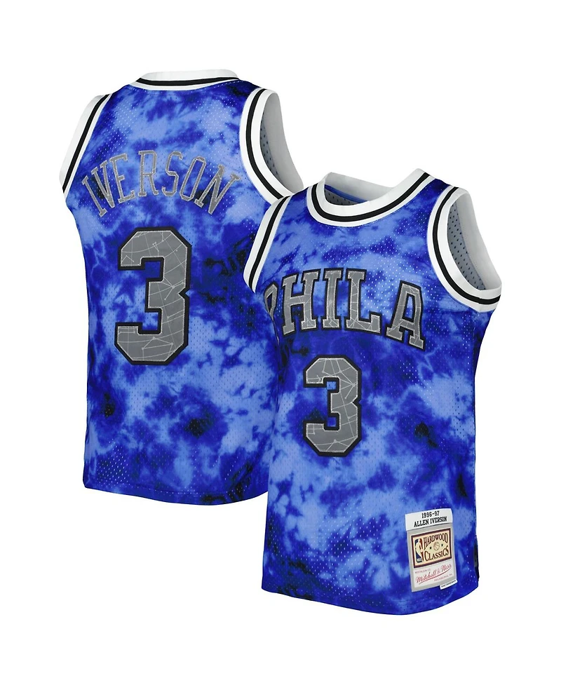 Men's Mitchell & Ness Allen Iverson Royal Philadelphia 76ers 1996-97 Galaxy Swingman Jersey