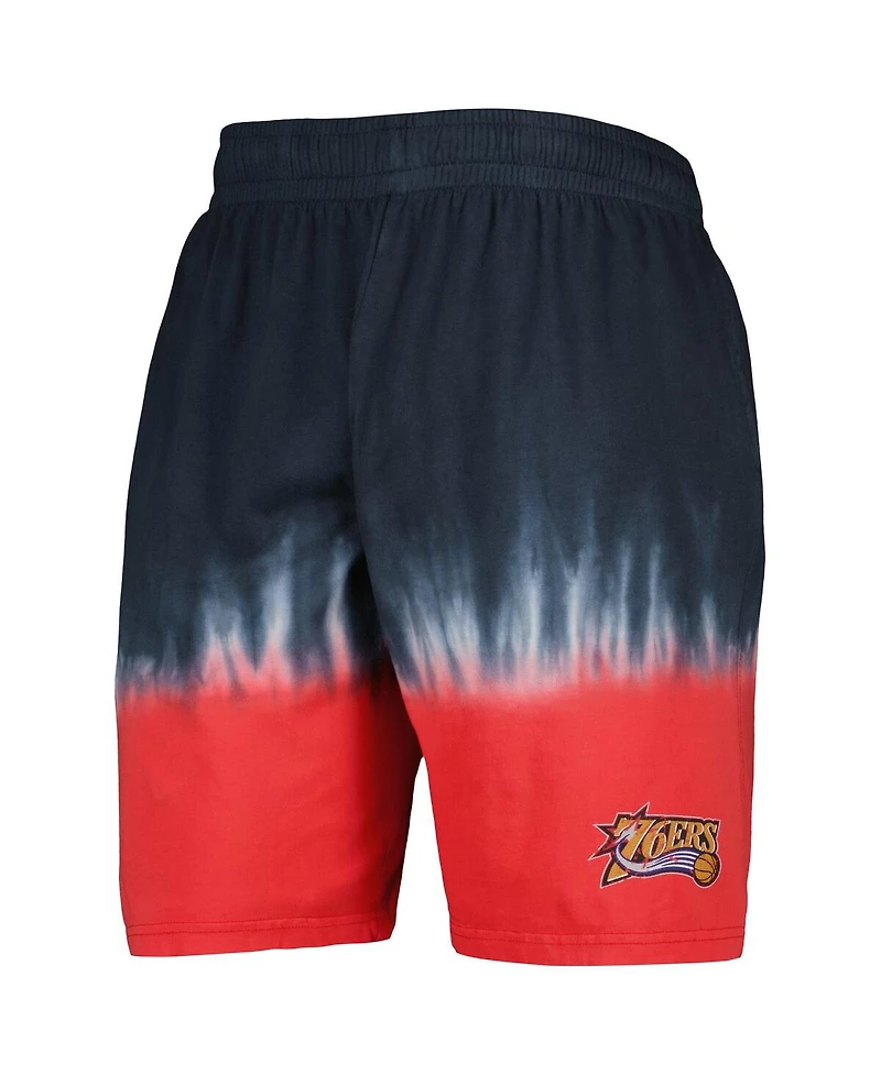 Men's Mitchell & Ness Navy and Red Philadelphia 76ers Hardwood Classic Authentic Shorts