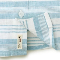 Hope & Henry Baby Boys Linen Short Sleeve Button Down Shirt
