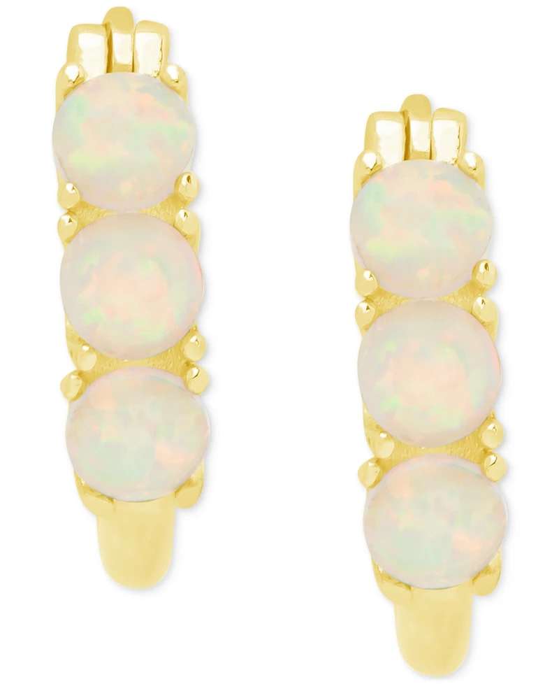 Lab-grown Opal Huggie Hoop Earrings (7/8 ct. t.w.)