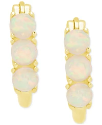 Lab-grown Opal Huggie Hoop Earrings (7/8 ct. t.w.)