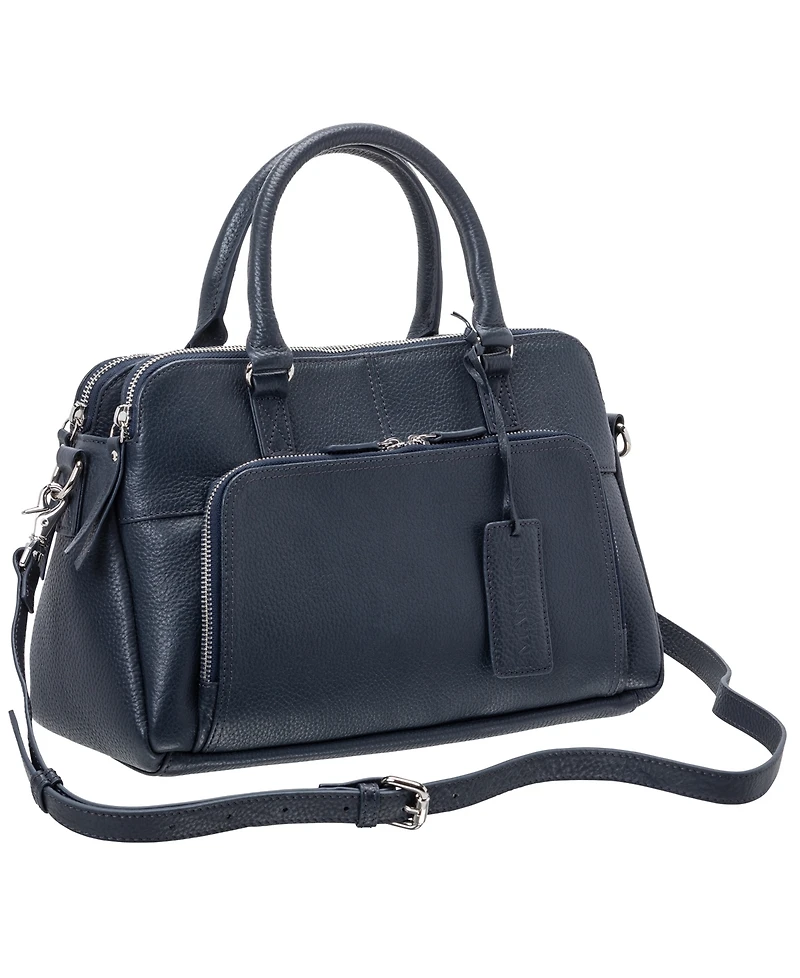Mancini Women's Pebbled Jennifer Satchel Bag