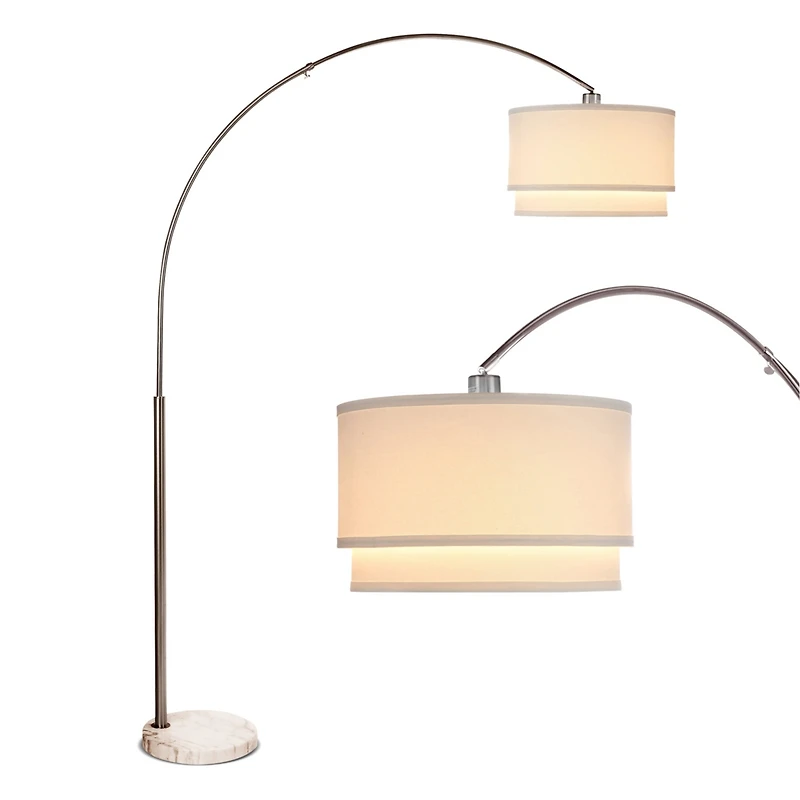 Mason 81" Led Contemporary Arc Floor Lamp with Marble Base, Bulb Included