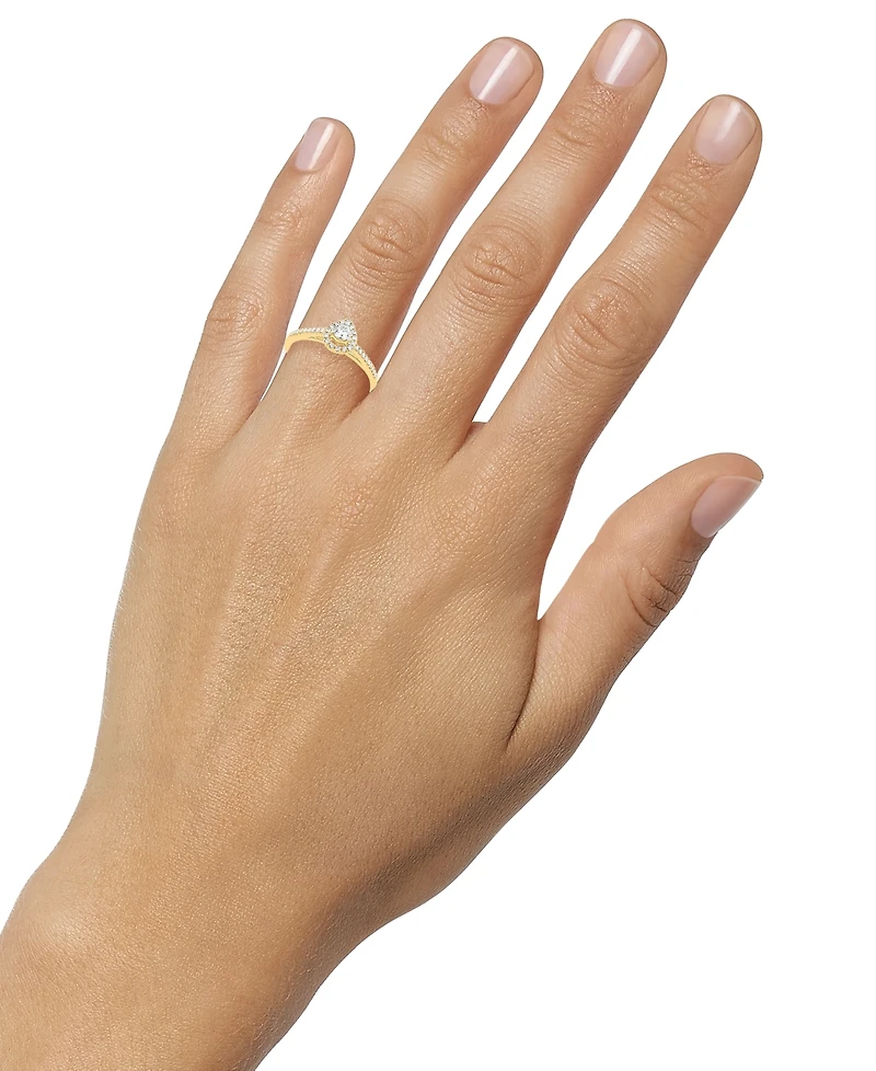 Diamond Teardrop Halo Engagement Ring (1/4 ct. t.w.) 14k White, Yellow or Rose Gold