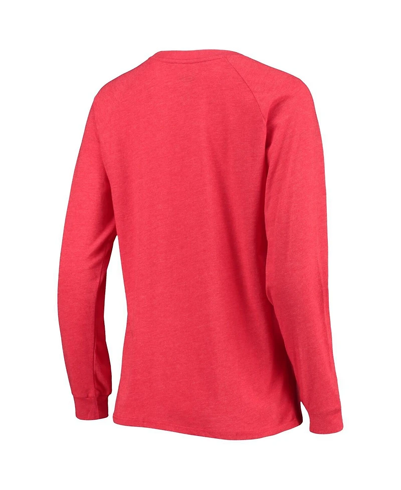 Women's Concepts Sport Heathered Black, Red Chicago Bulls Raglan Long Sleeve T-Shirt & Shorts Sleep Set