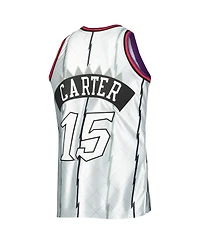 Men's Mitchell & Ness Vince Carter Platinum Toronto Raptors 1998-99 Hardwood Classics 75th Anniversary Swingman Jersey