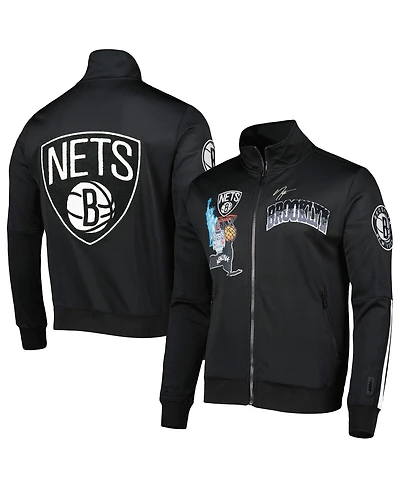 Men's Pro Standard Black Brooklyn Nets Hometown Mock Neck Full-Zip Track Jacket