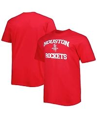 Men's Red Houston Rockets Big and Tall Heart Soul T-shirt